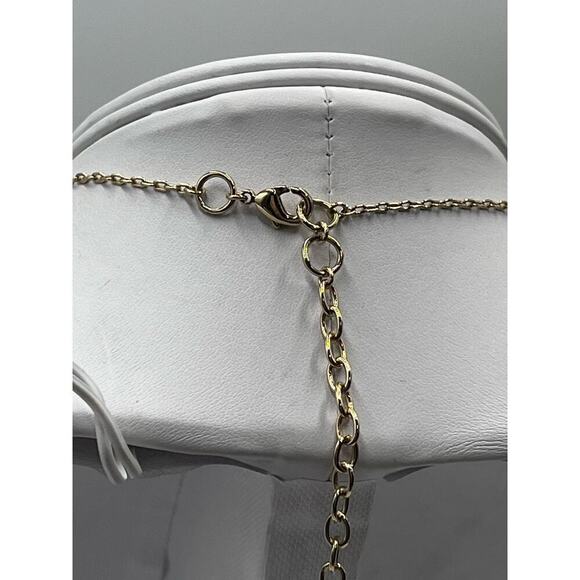 STELLA & DOT Gold Toned Chain Clear Quartz obelisk Amulet Pendant Necklace - Picture 9 of 14